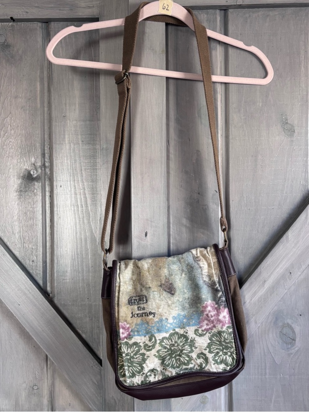 Trust the Journey Small‎ Canvas Messenger Bag Crossbody Academia Shabby Chic